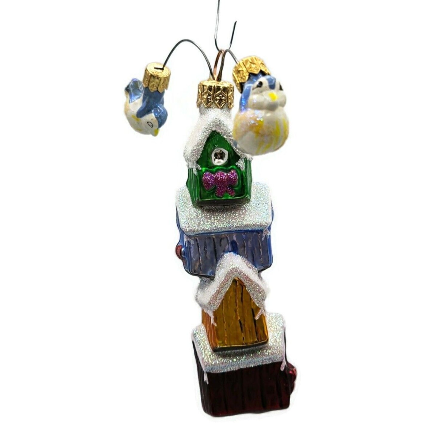 Christopher Radko Mobile Birdhouse Tweets Blue Birds Christmas Tree Ornament
