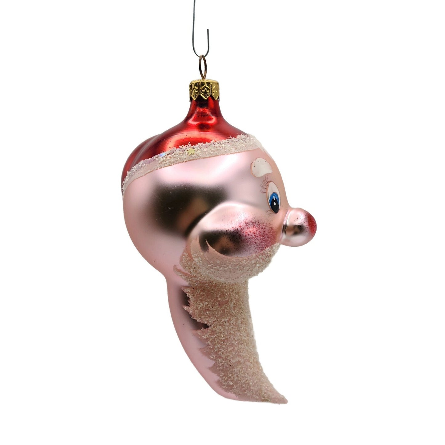 Christopher Radko Cheeky St. Nick Pink Italian Christmas Tree Ornament 95-274-0