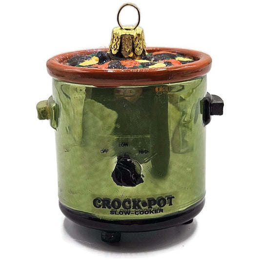 Crock Pot Slow Cooker Kitchen Ornament Cody Foster Glass Christmas Decoration