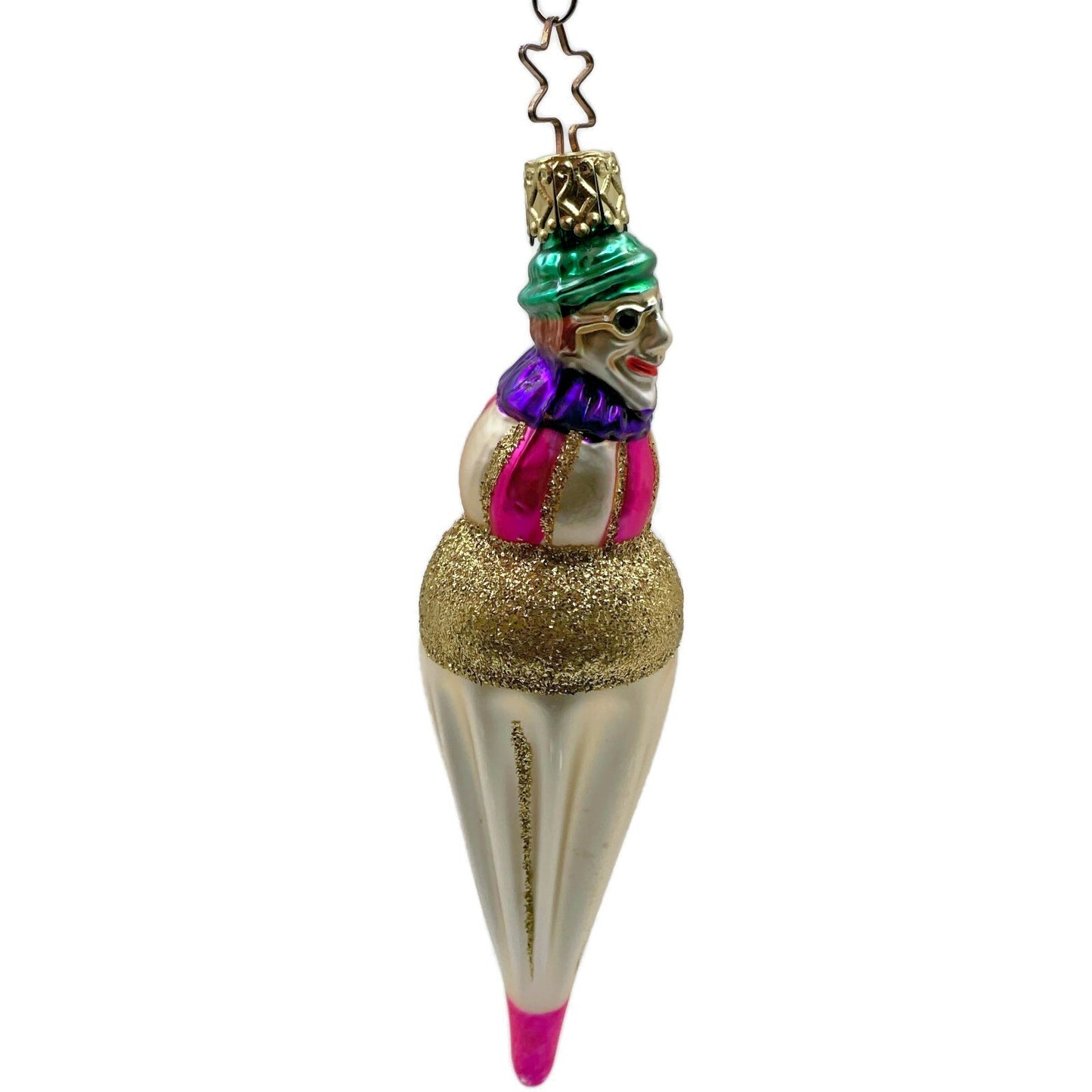 Clown Head On Ice Cream Inge Glass Ornament Old World Christmas Tree OWC German