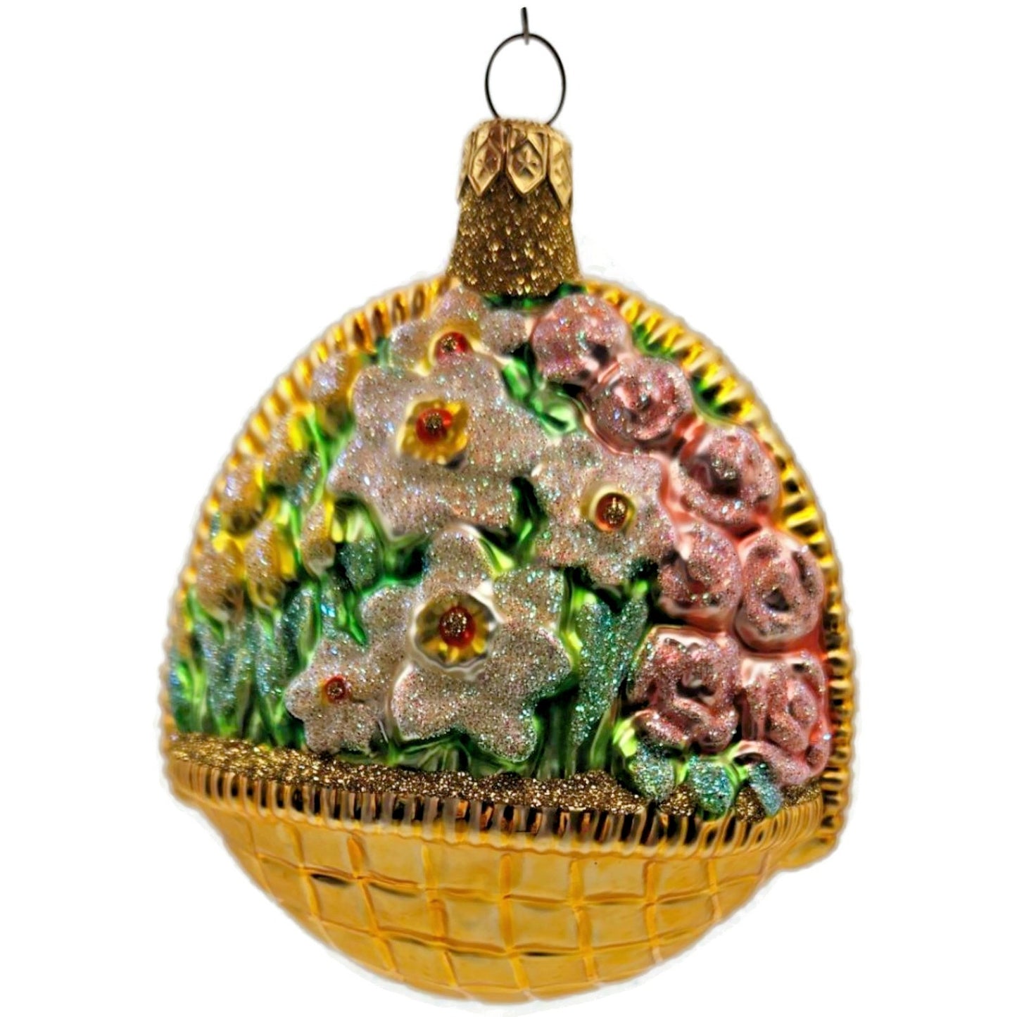 Patricia Breen Flowers For My Love Gold Tulips Spring Christmas Ornament Basket