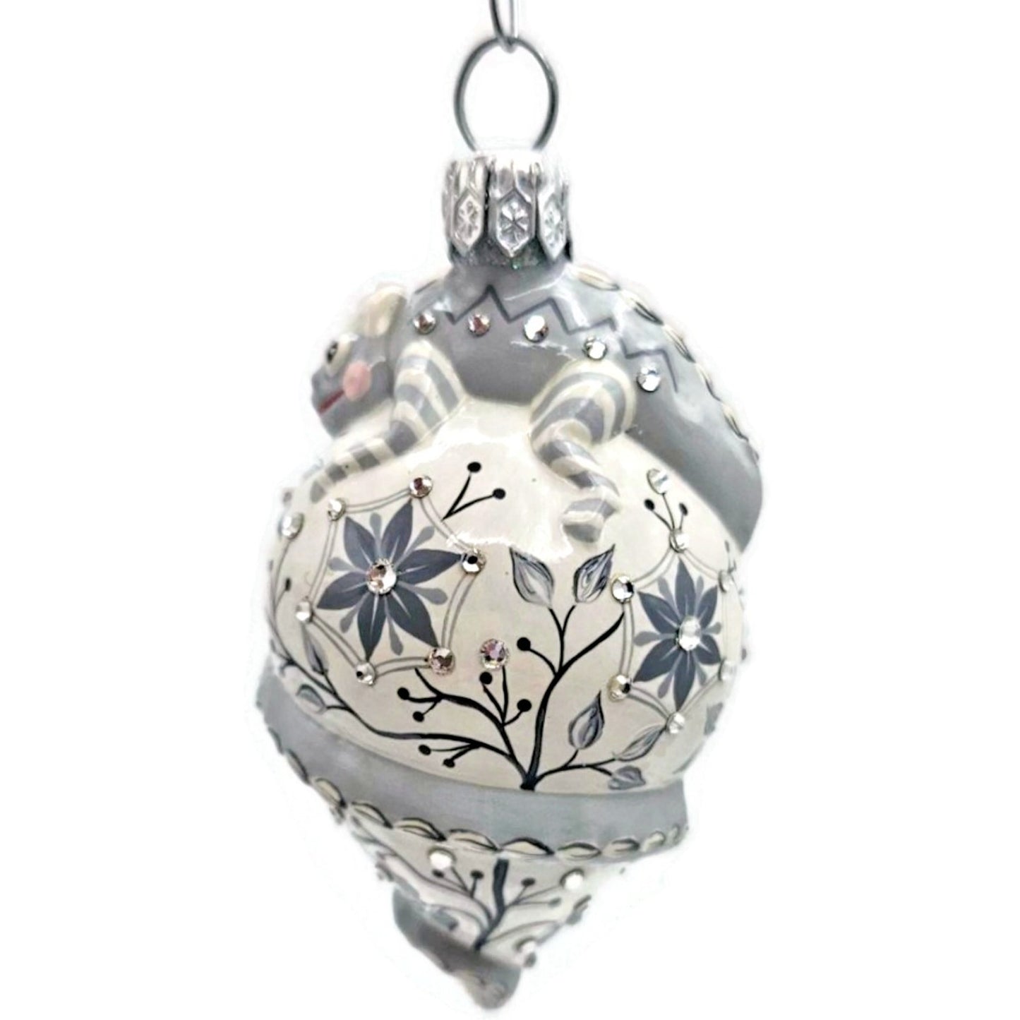 Patricia Breen Topping Chameleon Chinoiserie Graphite Spring Christmas Ornament