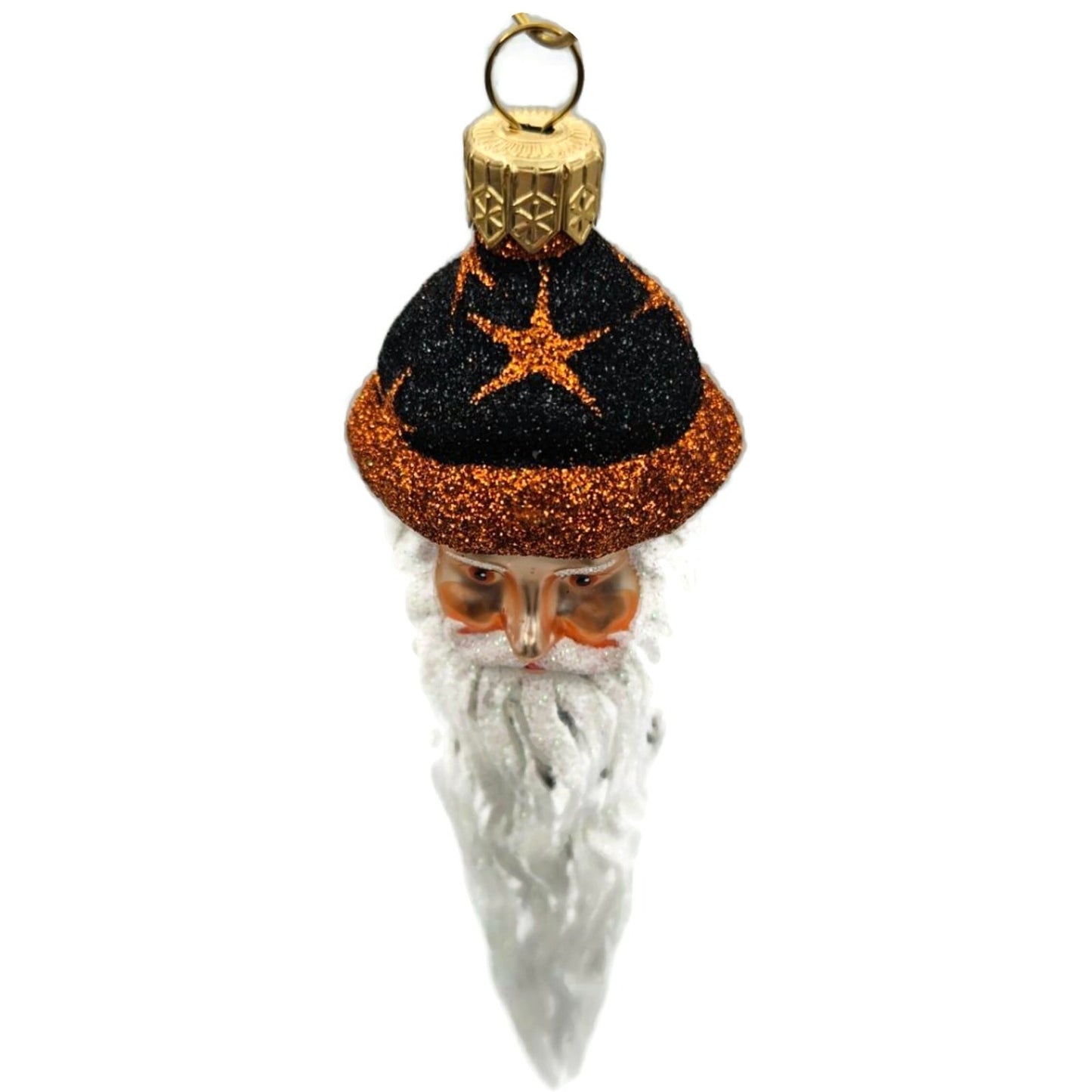 Patricia Breen Santa Icicle Halloween Black Orange Stars Christmas Tree Ornament