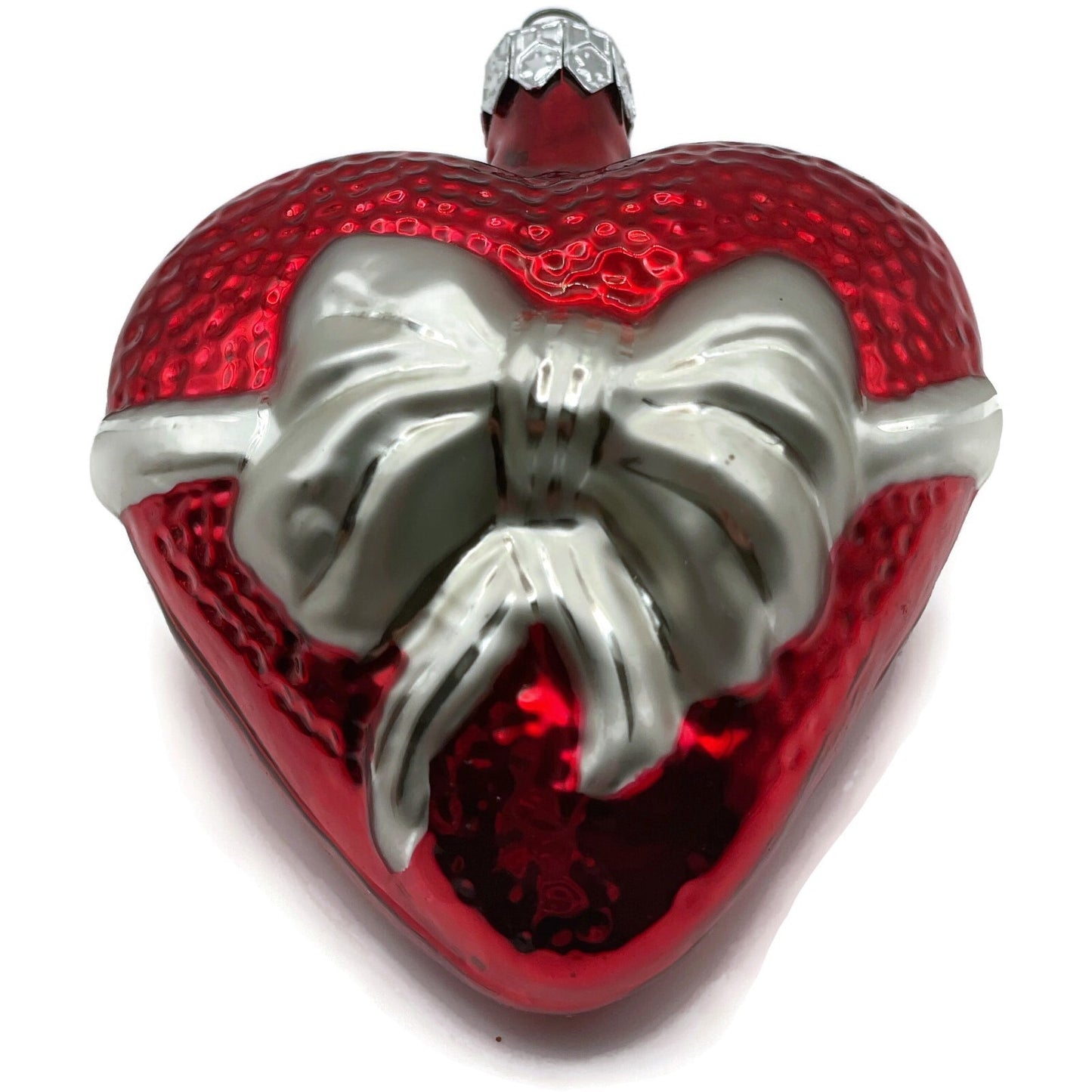 Christopher Radko Ornament Red Sweetheart Love Romance Silver Bow Valentines
