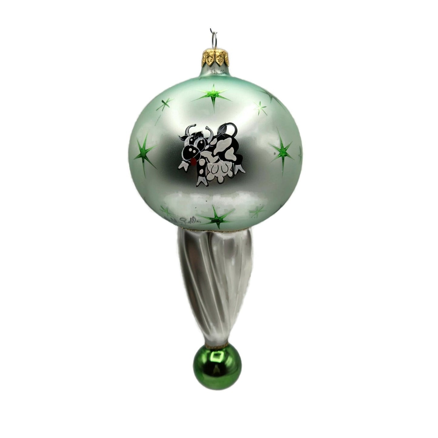 Christopher Radko Moon Jump Stars Cow Christmas Holiday Tree Ornament 93-423-0