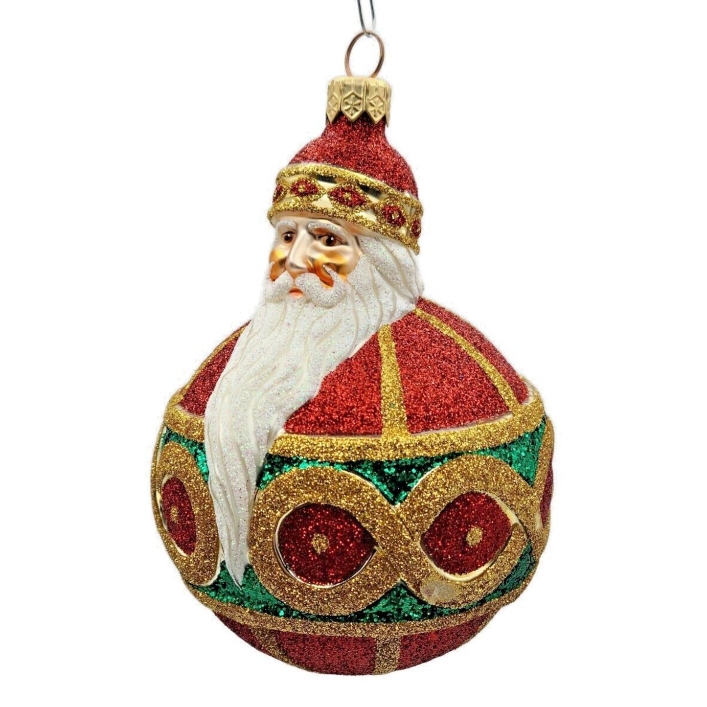 Patricia Breen Hollstrom Santa Claus Red Gold Christmas Holiday Tree Ornament