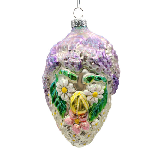 Patricia Breen Arcimbaldi Santa Purple White Flowers Spring Christmas Ornament