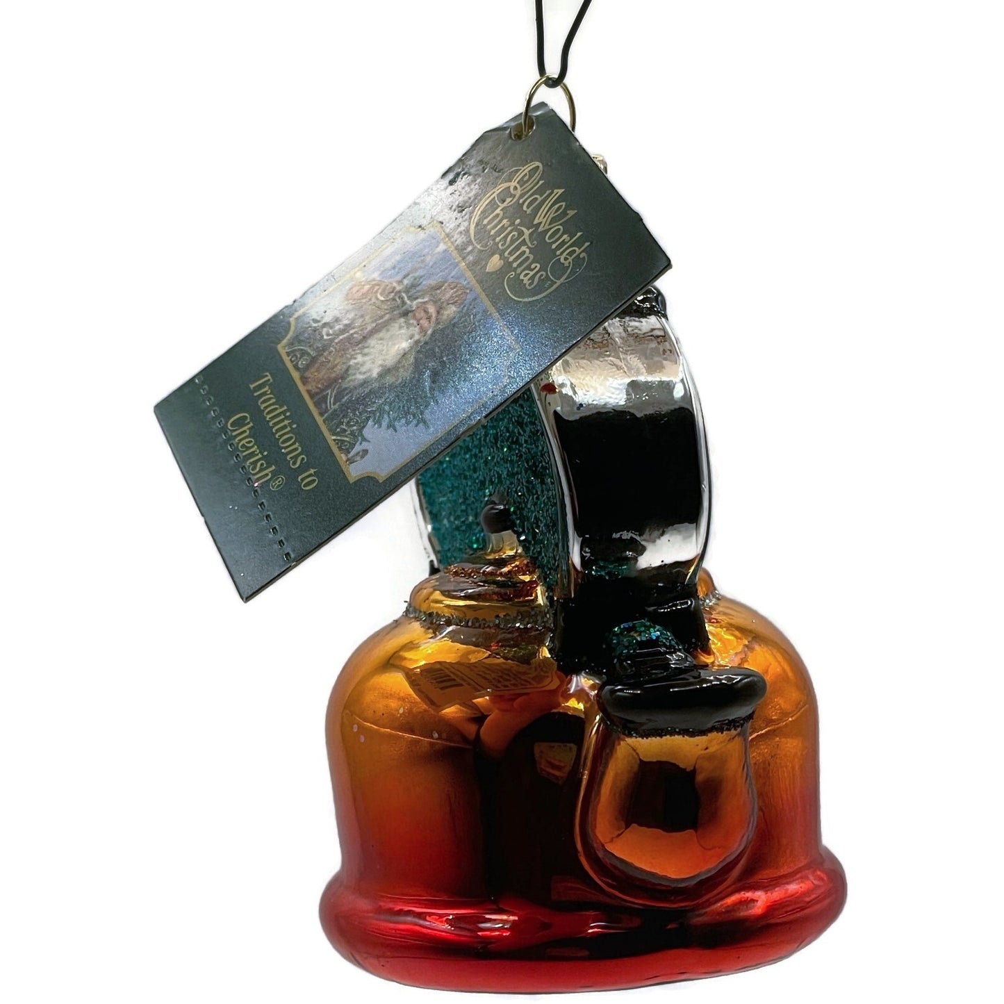 Tea Kettle Ornament Glittered Red Blue OWC Old World Christmas Tree Decor