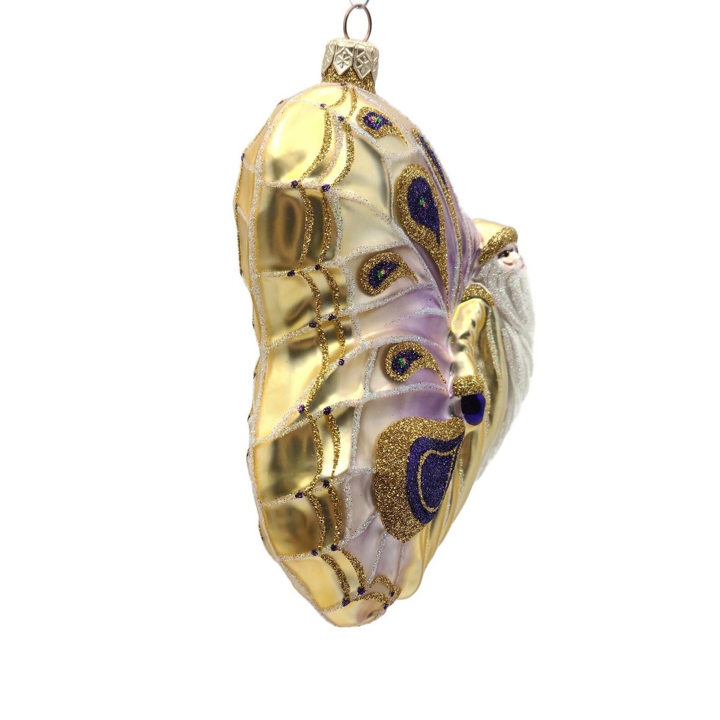 Patricia Breen Papillion Noël Lavender Shades Butterfly Santa Christmas Ornament