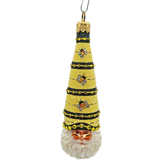 Patricia Breen Winter Sage Bees Striped Santa Claus Spring Christmas Ornament