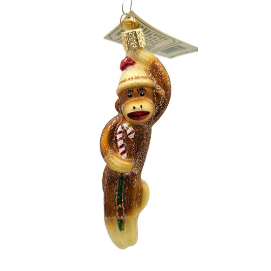 Sock Monkey Old World Christmas Good Luck Charm Holiday Tree OWC Ornament