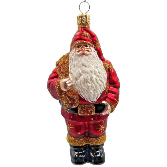Patricia Breen Nordstrom Santa Claus Red Moon Star Celestial Christmas Ornament
