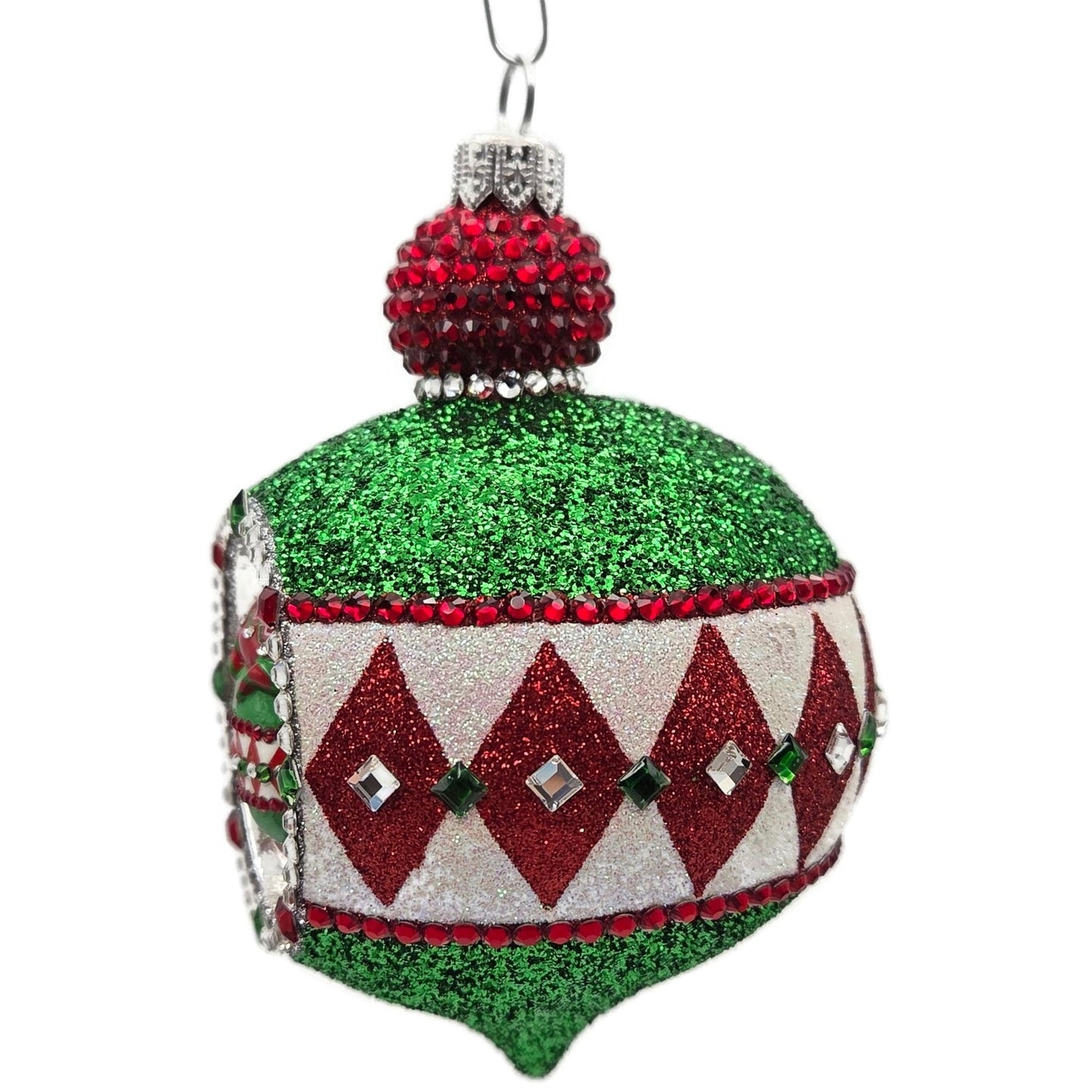 Patricia Breen Anniversary Reflector Green Glitter Chameleon Christmas Ornament