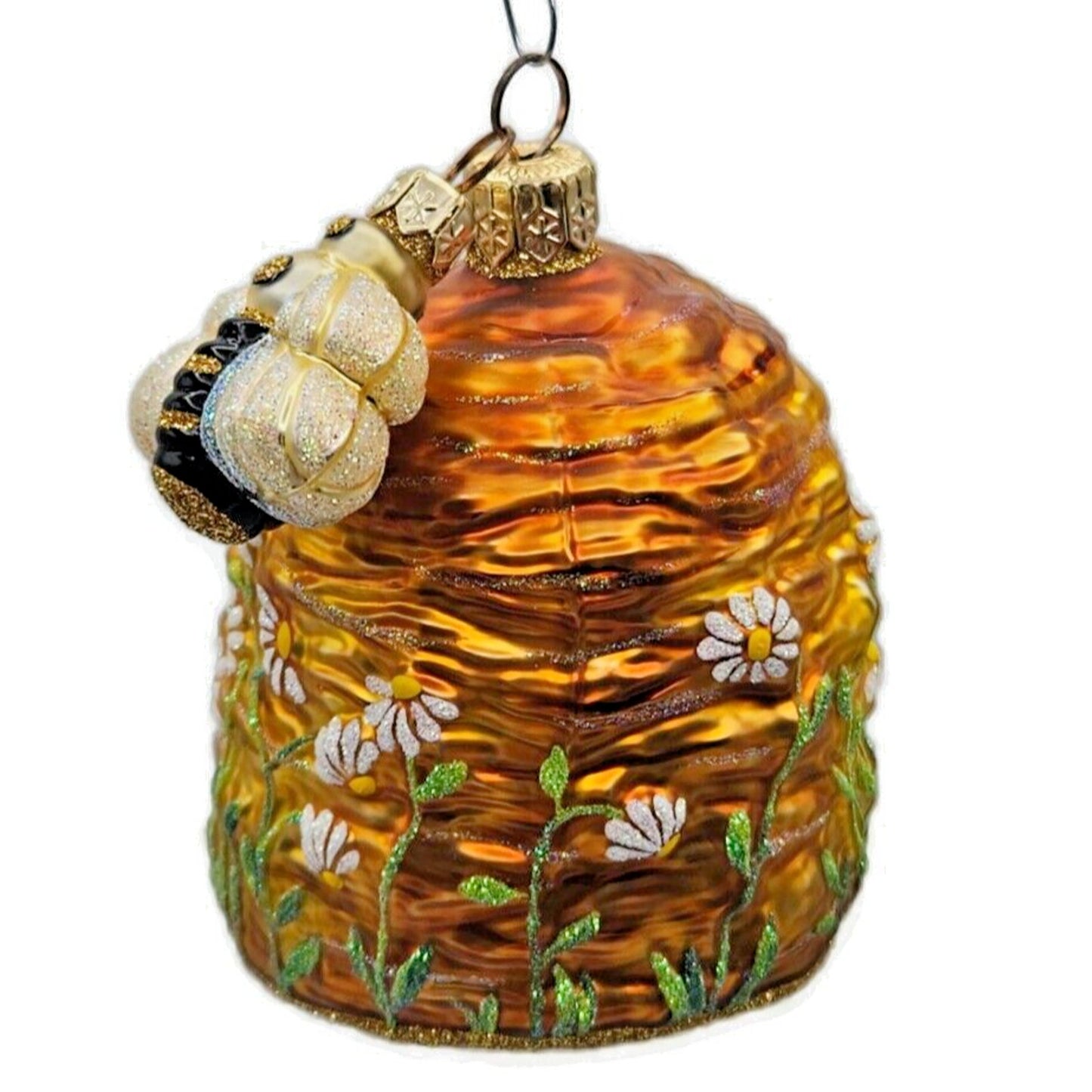 Patricia Breen Devonshire Beeskep Bee Flowers Gold Spring Christmas Ornament