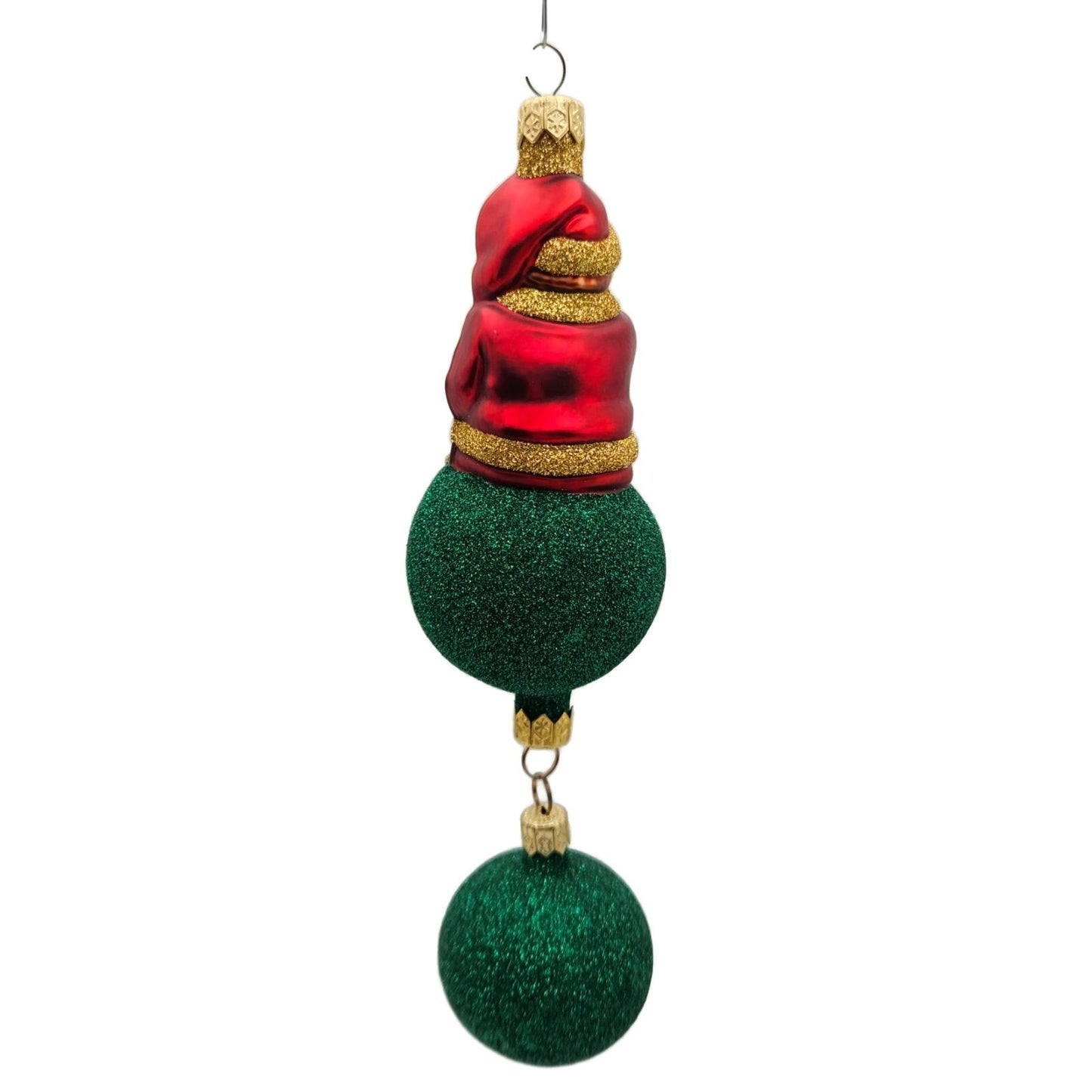 Patricia Breen Jingles the Elf Red Suit Green Ball Christmas Holiday Ornament