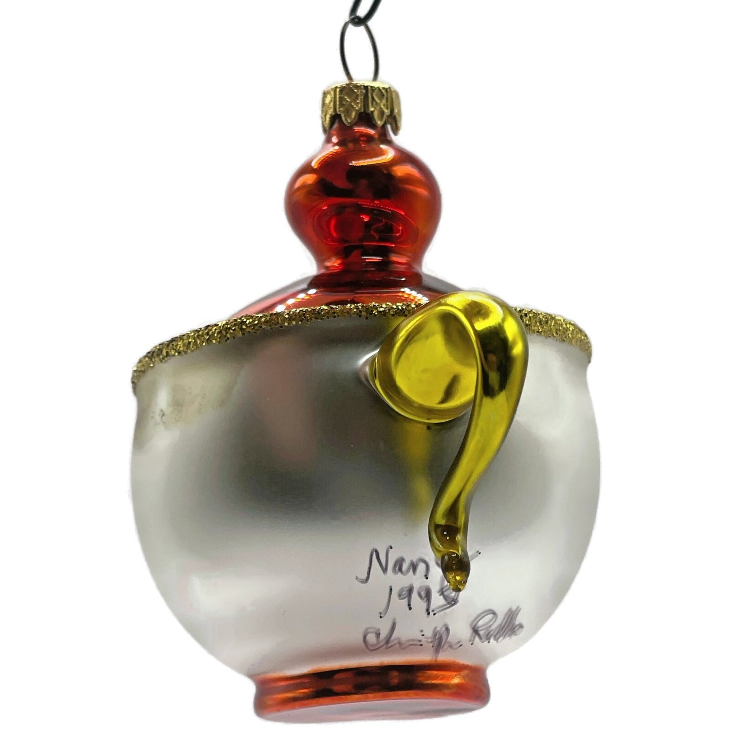 Christopher Radko Tea And Sympathy Italian Glass Christmas Tree Ornament
