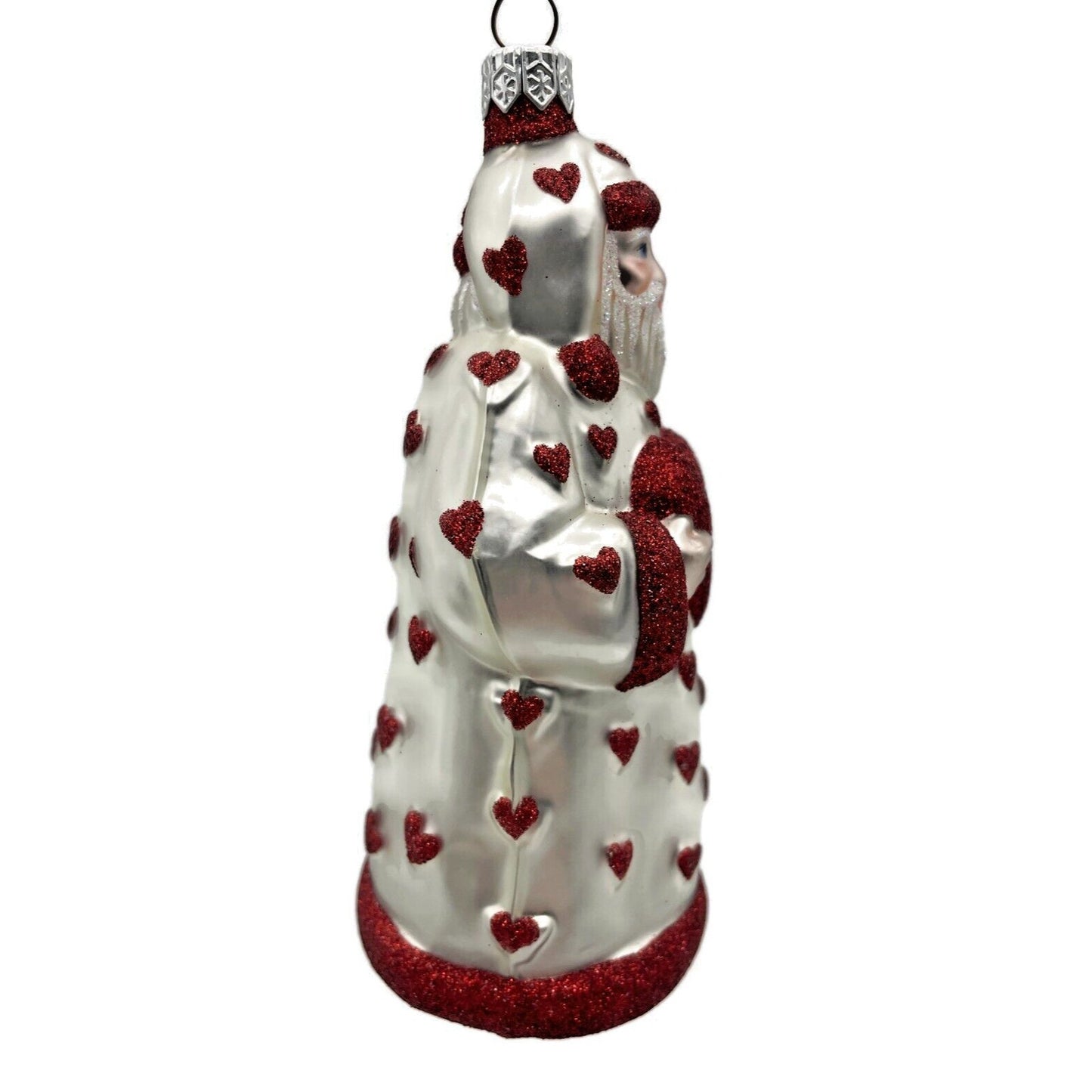 Ornament Patricia Breen I Love You Santa Red Hearts Pearl Valentines Christmas