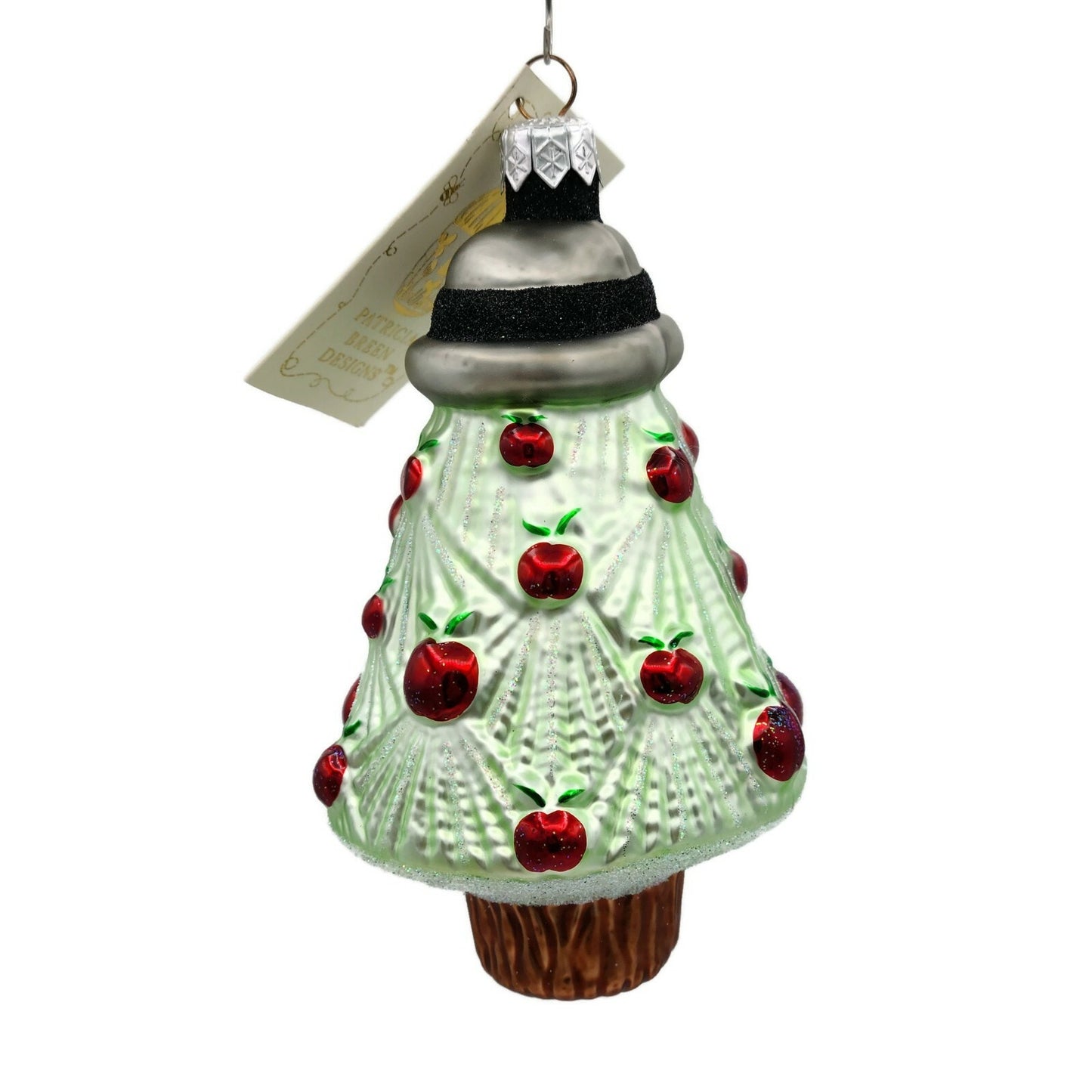 Patricia Breen Renees Tree Black Band Glitter Bottom Christmas Holiday Ornament