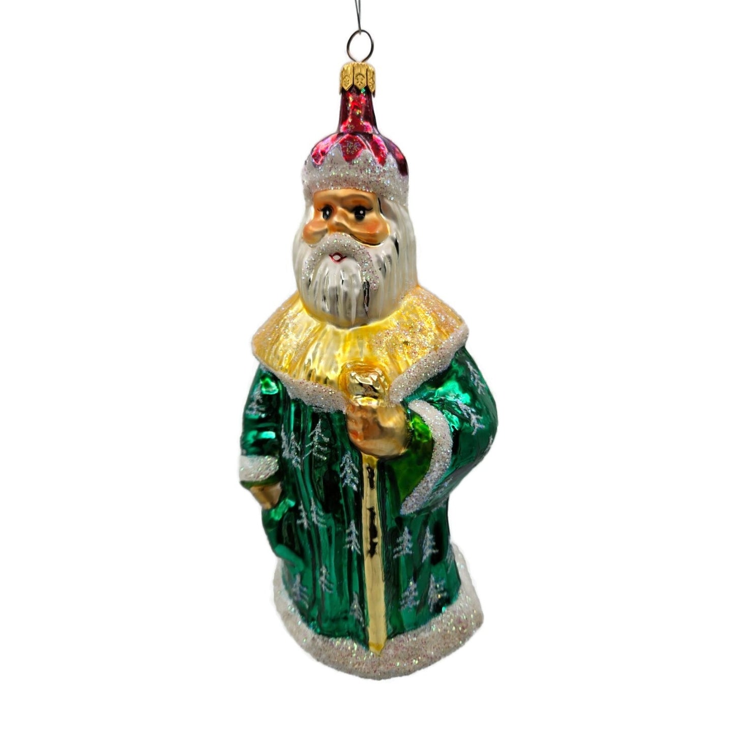 Christopher Radko Christmas King Santa Claus Ornament Green Robe Tree 96-147-B