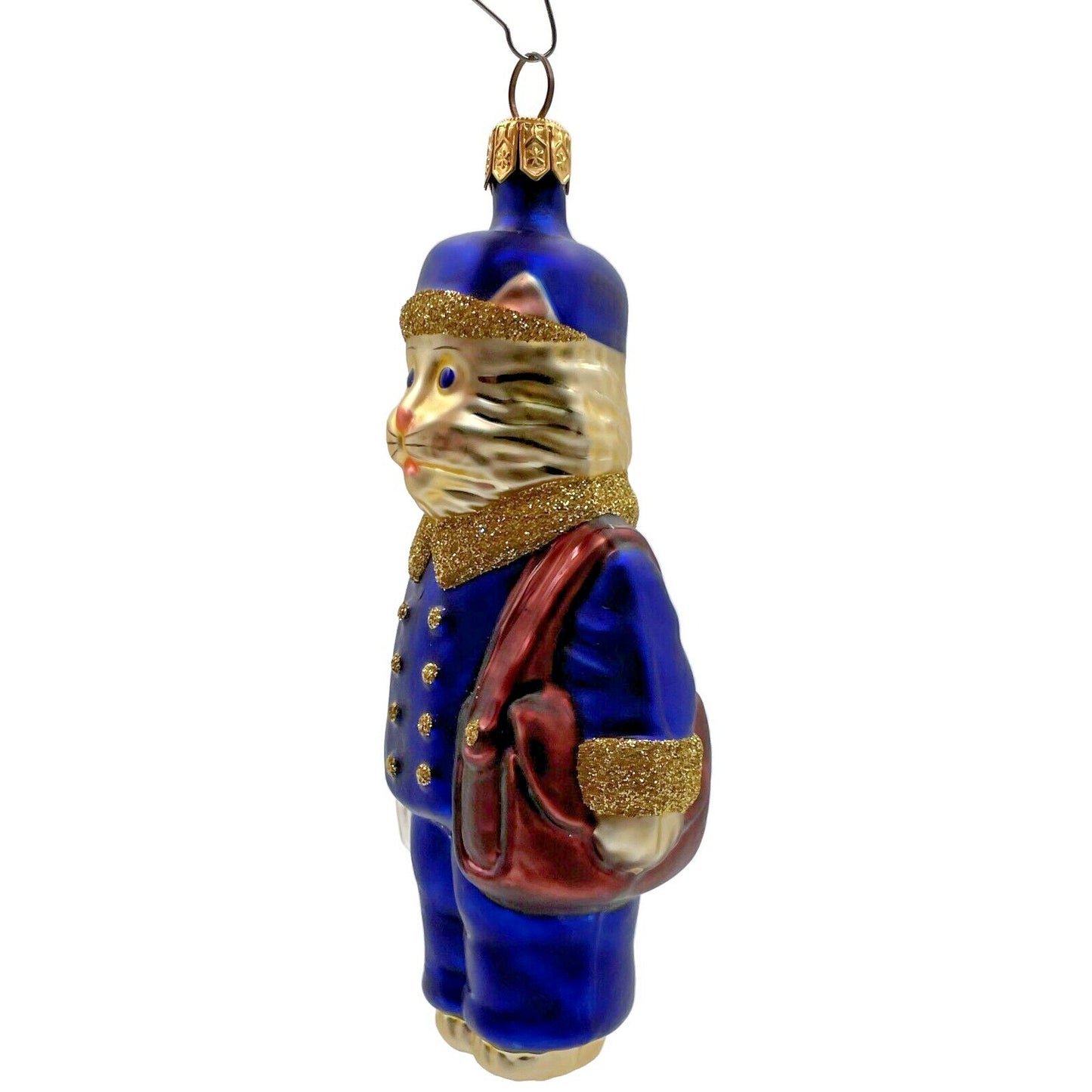 Patricia Breen Le Postal Cat Blue Kitty Valentines Heart Christmas Tree Ornament