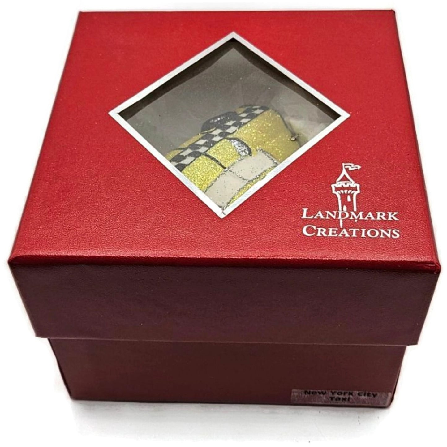 NYC Taxi Cab Yellow Black Checkered Christmas Tree Ornament Landmark Creations