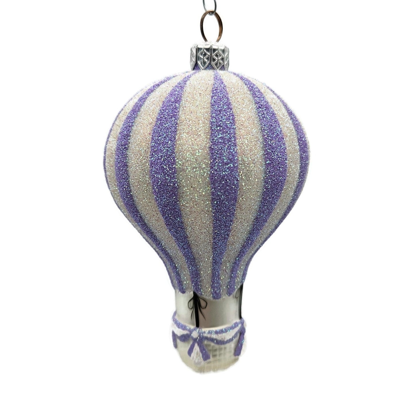 Patricia Breen Petite Balon Wisteria Purple Stripe Spring Christmas Ornament