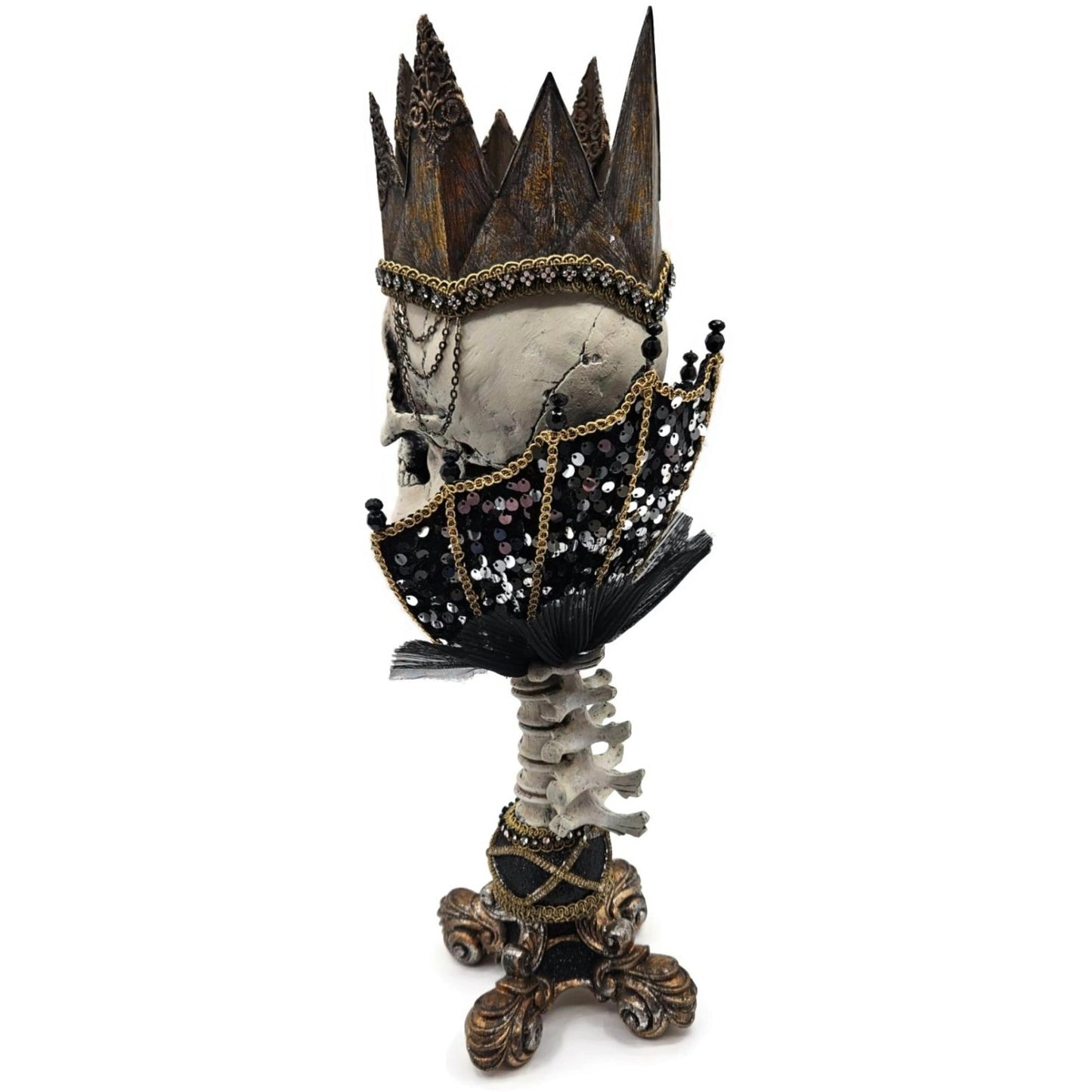 Katherine’s Collection Krooked Kingdoom Skeleton King Halloween Candle Holder