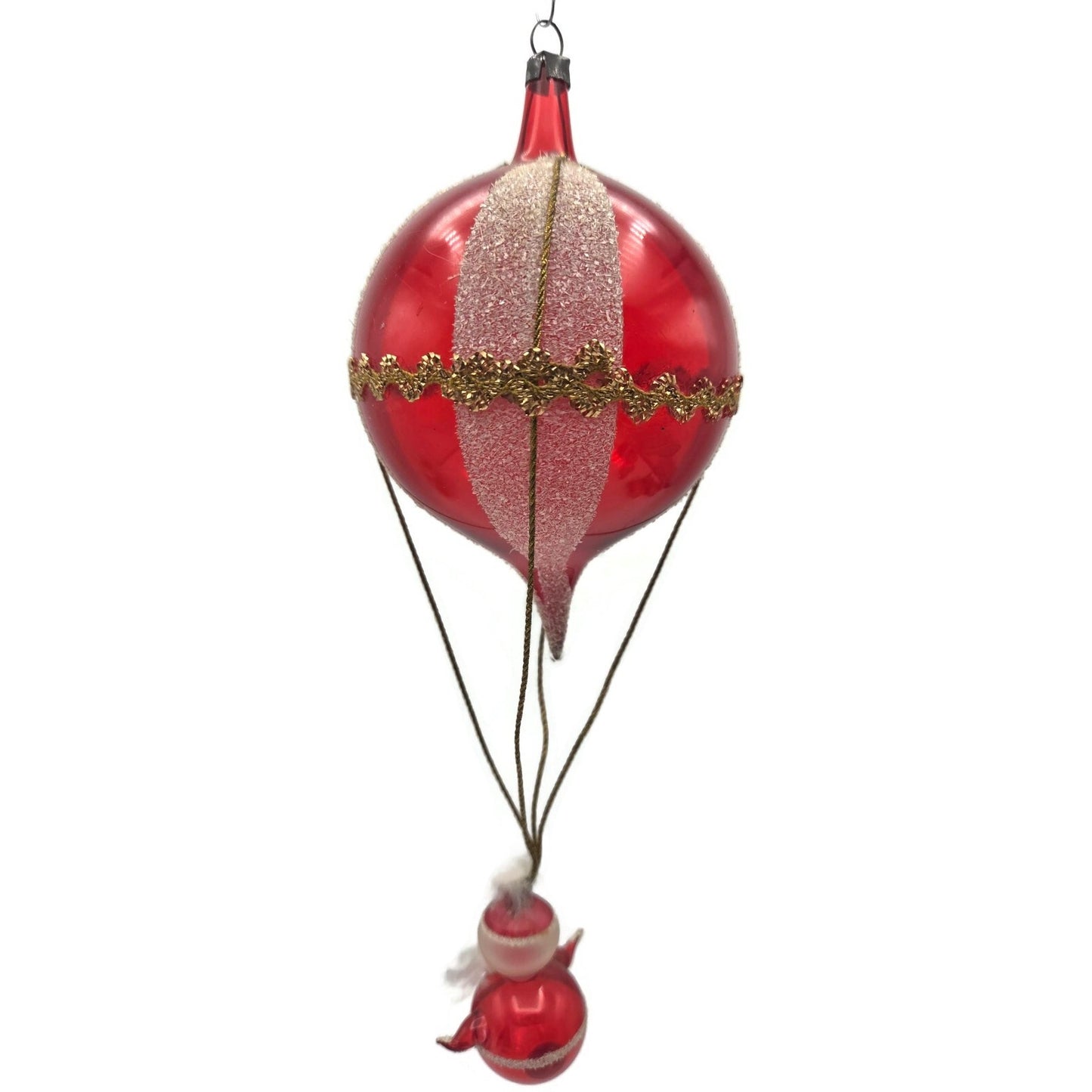 Soffieria De Carlini Santa Claus Hot Air Balloon Red Christmas Tree Ornament