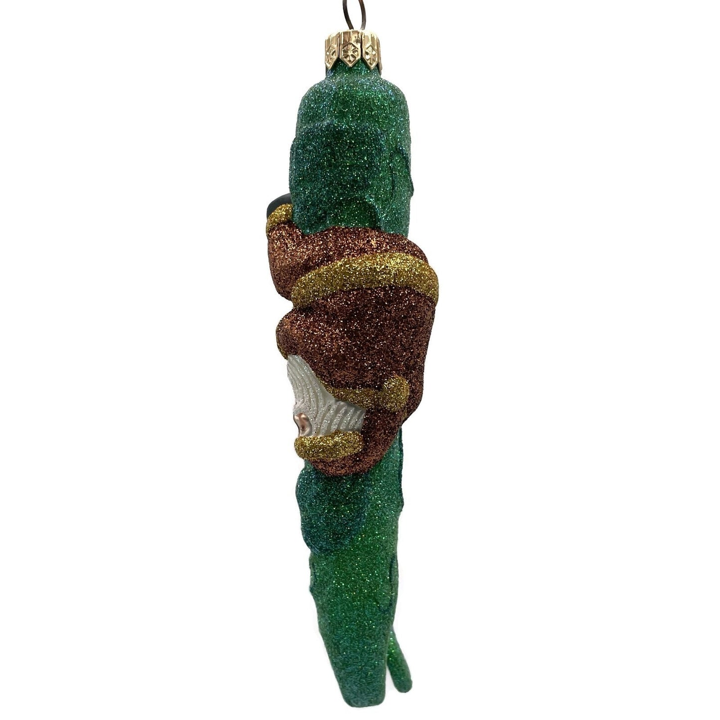 Patricia Breen Santa and the Beanstalk Copper Glittered Christmas Tree Ornament