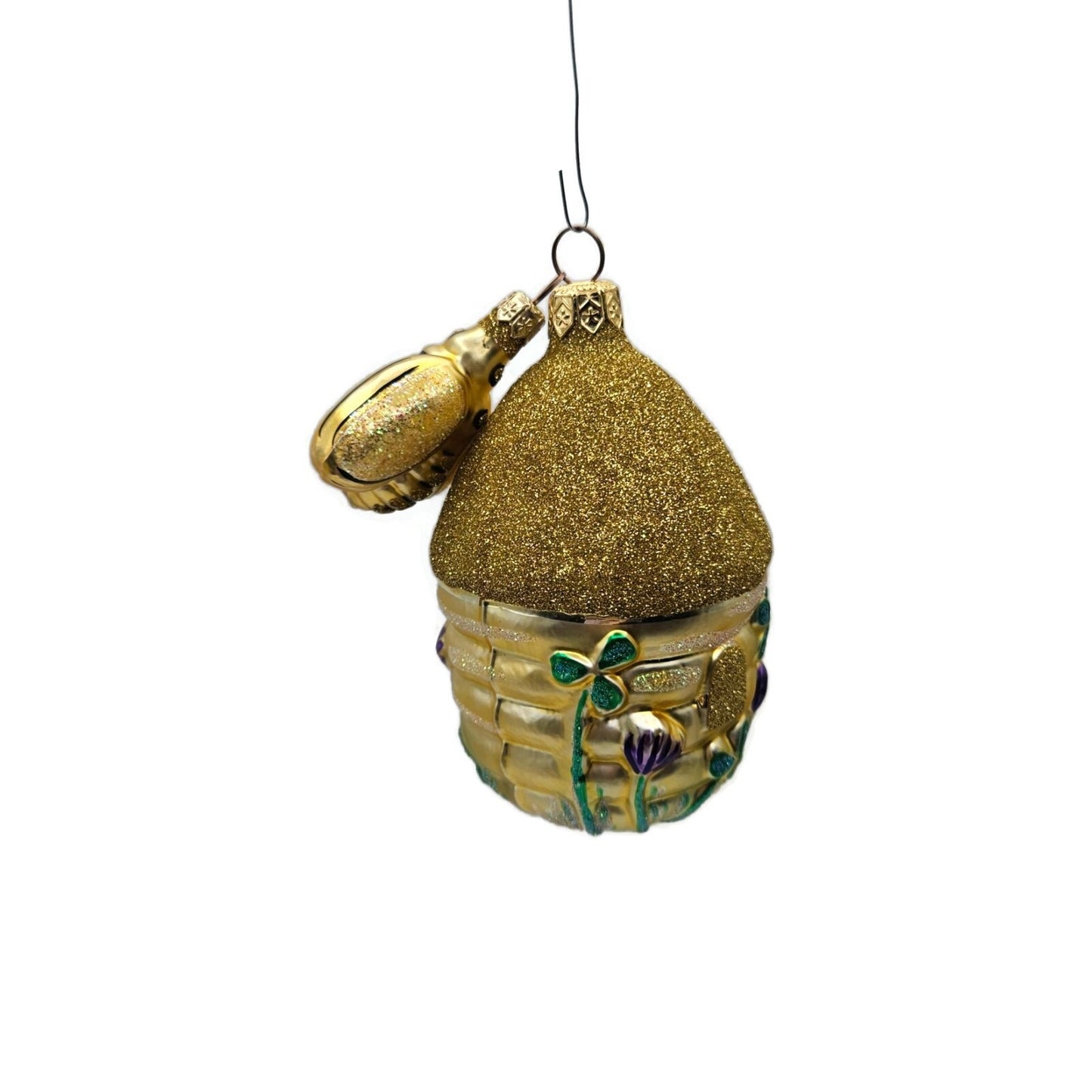 Patricia Breen Clover Beeskep and Bee Glittered Wings Spring Christmas Ornament