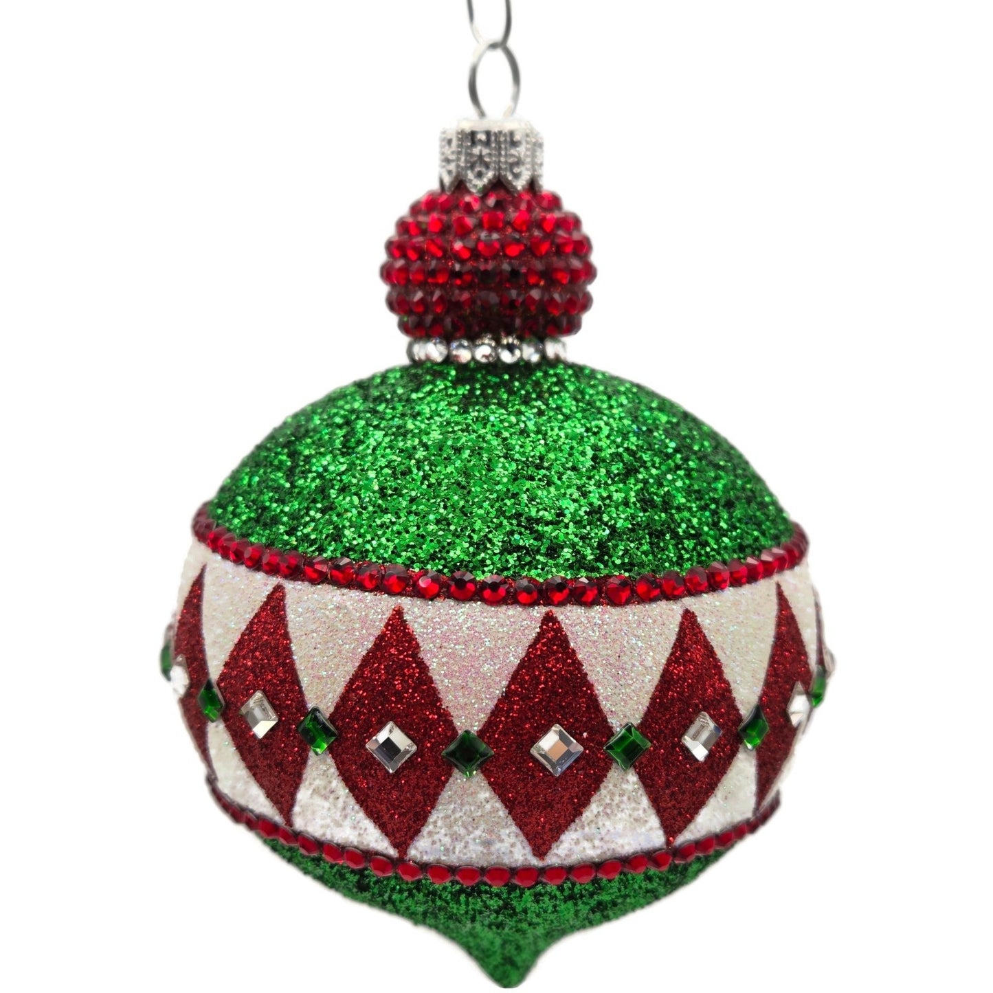 Patricia Breen Anniversary Reflector Green Glitter Chameleon Christmas Ornament