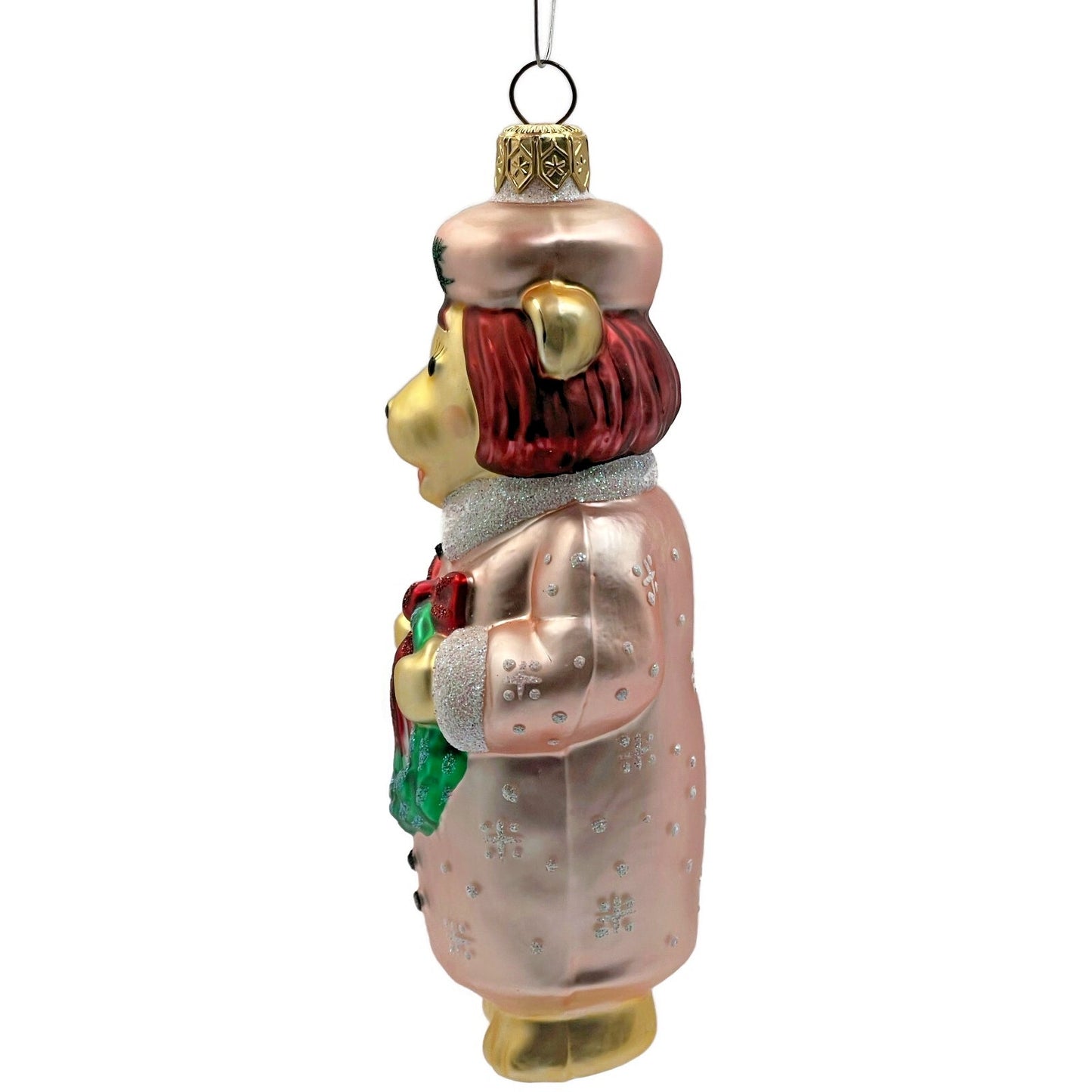 Patricia Breen Mama Bear Pink Holding Holly Wreath Christmas Tree Ornament