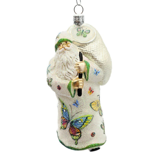 Patricia Breen Santa for Vera Butterflies Glittered Spring Christmas Ornament