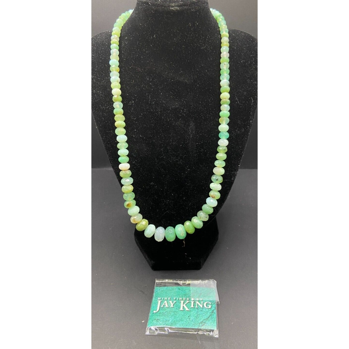 Aqua Rondelle Beaded Necklace Mine Finds By Jay King Chrysoprase Graduated