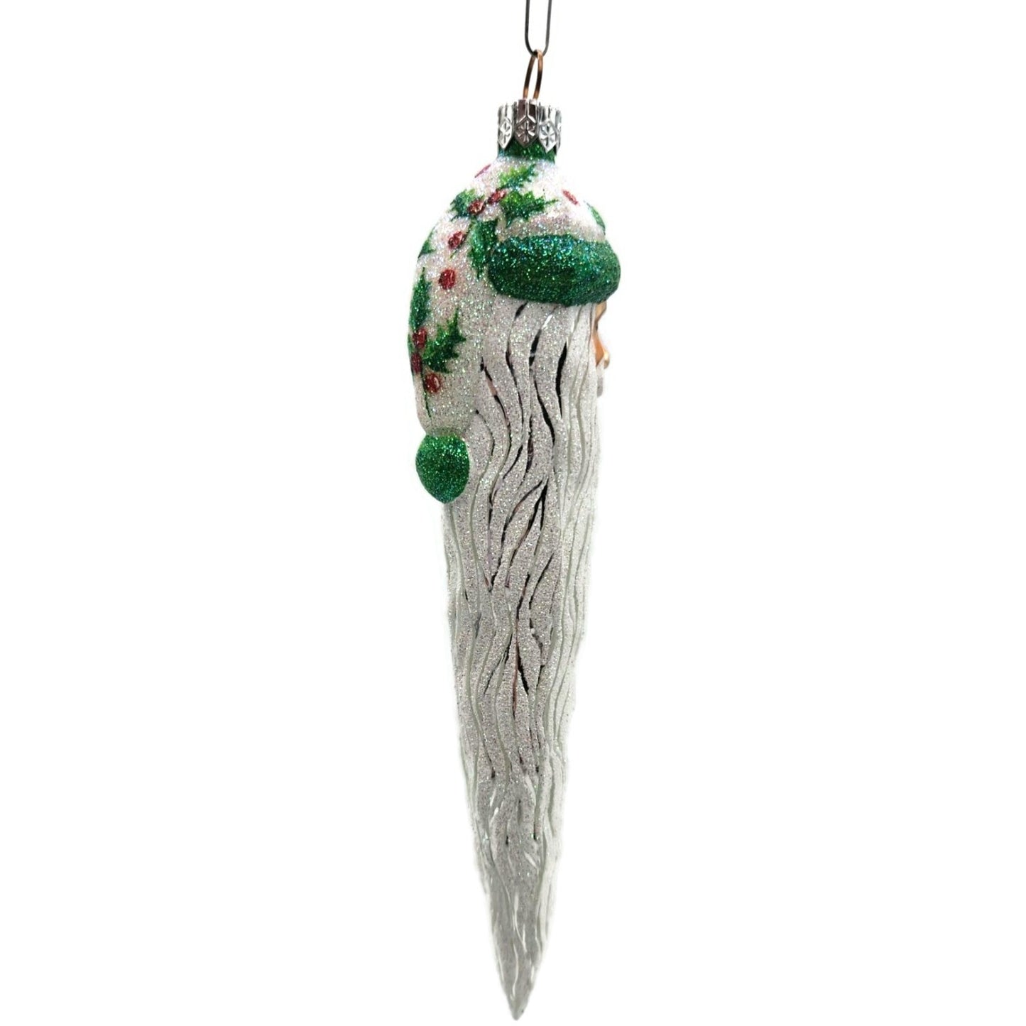 Patricia Breen Santa Icicle Holly Green Pearl Red berry Christmas Tree Ornament