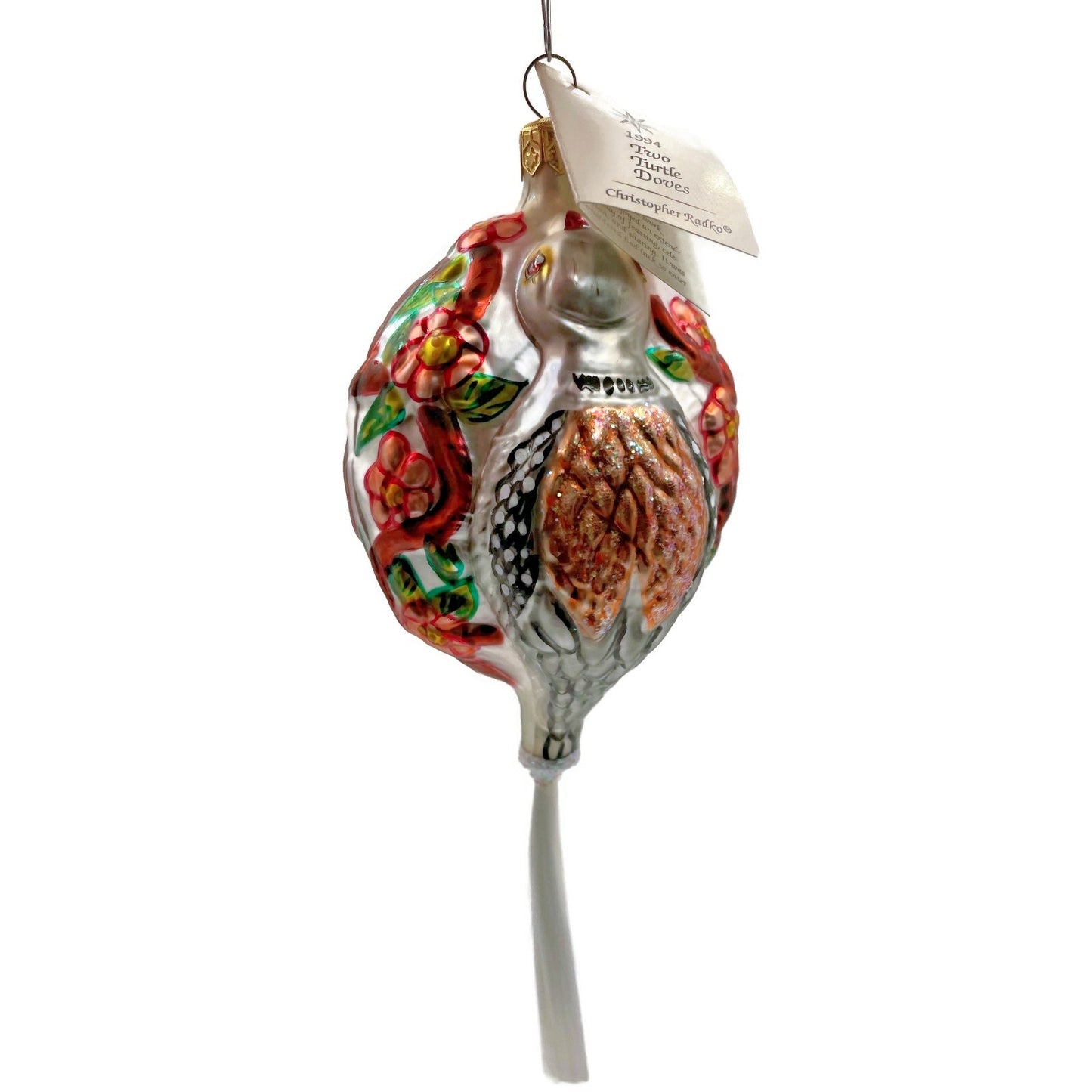 Christopher Radko Two Turtle Doves 12 Days Of Christmas Tree Ornament 9893
