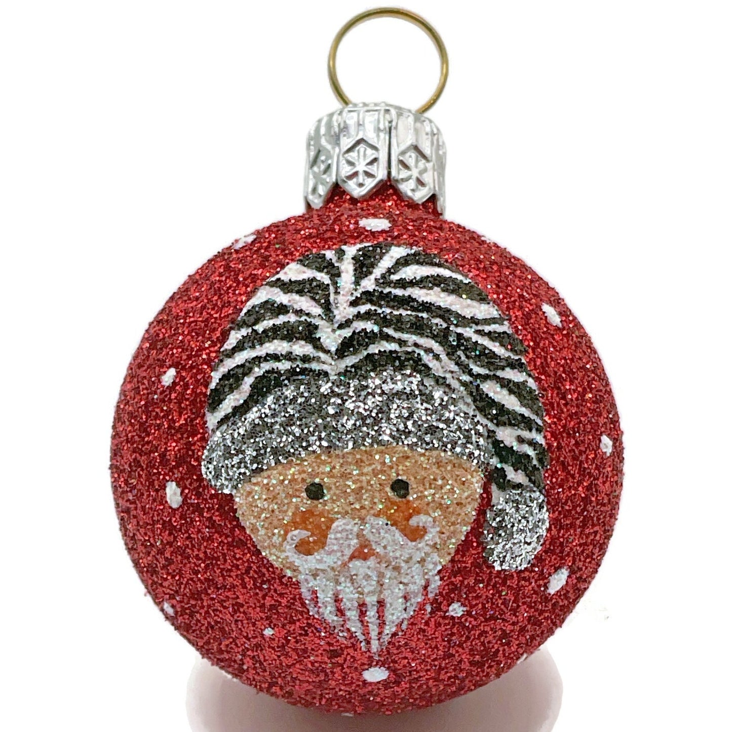 Patricia Breen Studio Gift Ball Santa Claus Zebra Hat Christmas Tree Ornament