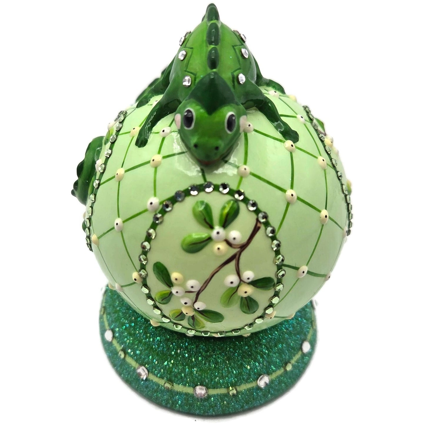 Patricia Breen Chameleon Cachette Mistletoe Floral Candy Container Christmas