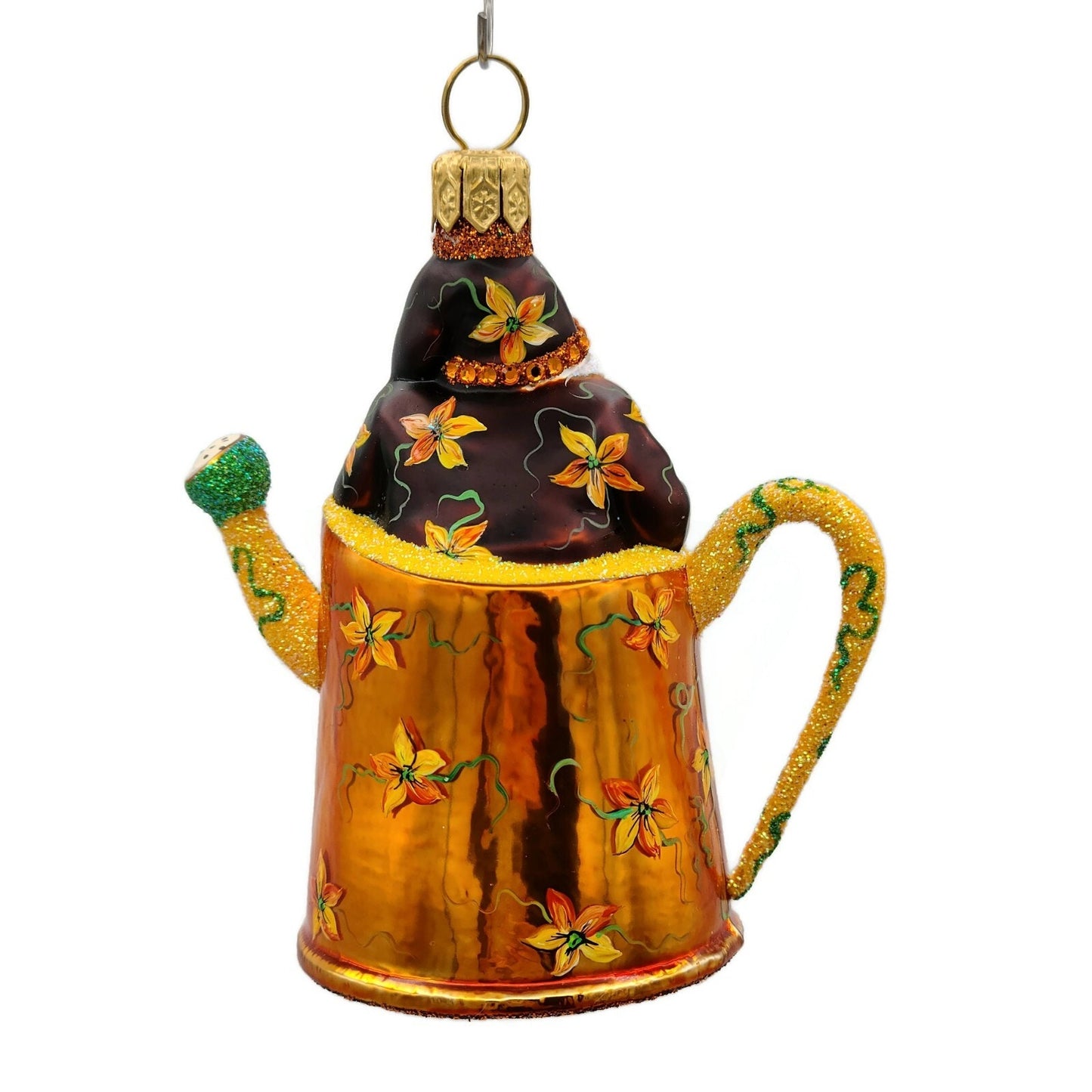Patricia Breen Elaine's Santa Autumnal Fall Water Can Christmas Tree Ornament