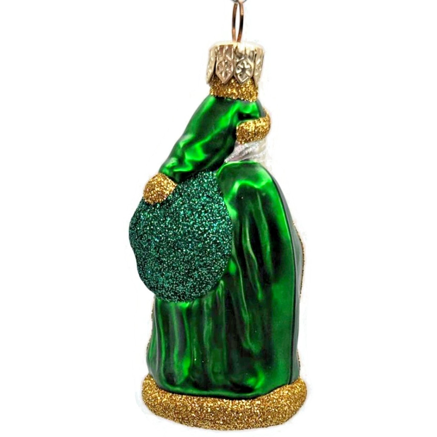 Patricia Breen Miniature Jordan Santa Claus Green Bag Christmas Tree Ornament