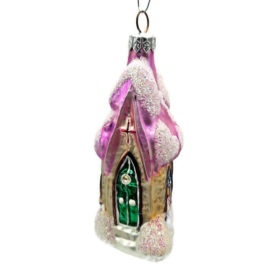 Christopher Radko Midnight Mass Pink Purple Chapel Christmas Ornament 94-913-2