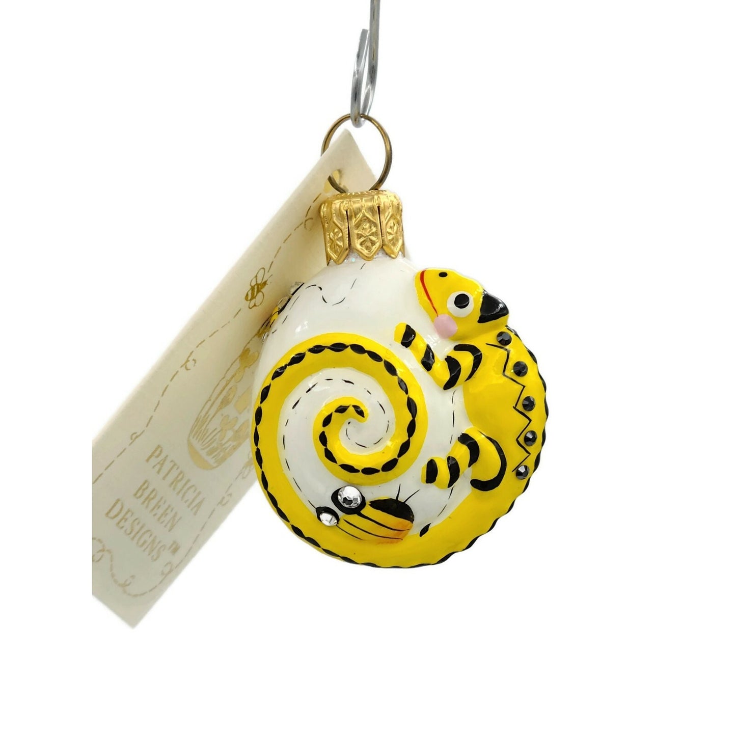 Patricia Breen Springtime Chameleon Bees Yellow Floral Spring Holiday Ornament
