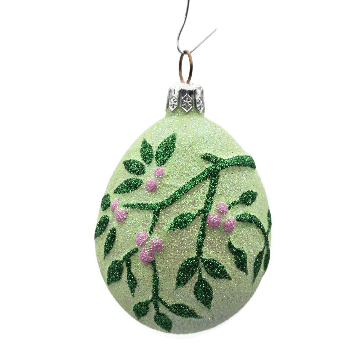 Patricia Breen Mistletoe Egg Light Green Heart Christmas Holiday Tree Ornament