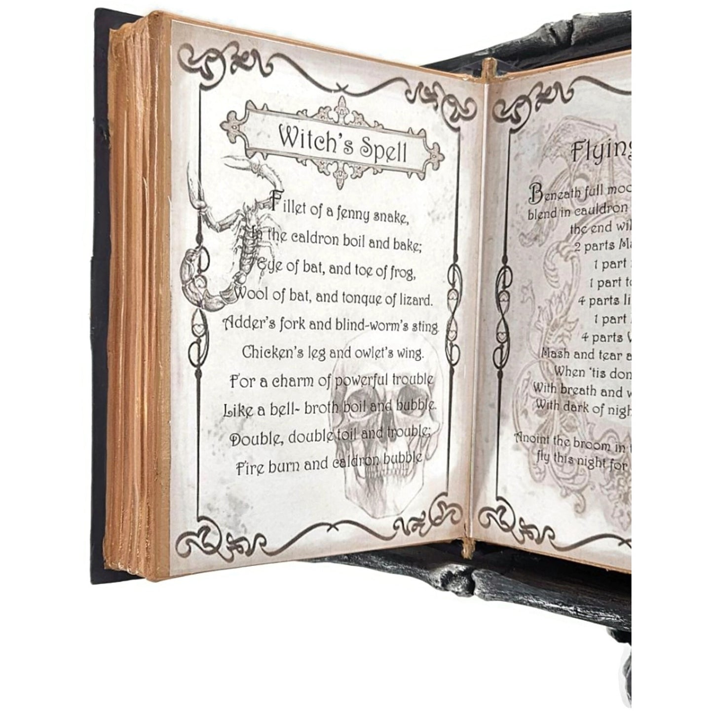 Katherine’s Collection Halloween Skeleton Spell Book Stand Gothic Home Decor
