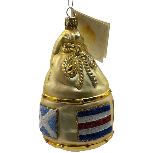 Patricia Breen Santas Duffel Bag Gold Flags Christmas Tree Decor Ornament