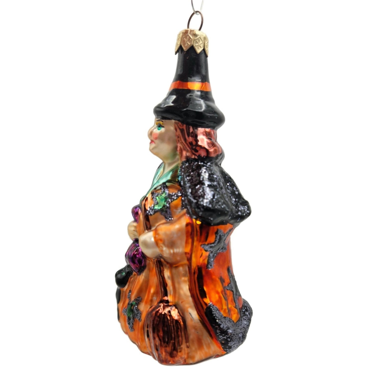 Christopher Radko Witch Orange Stars Dress Halloween Christmas Tree Ornament