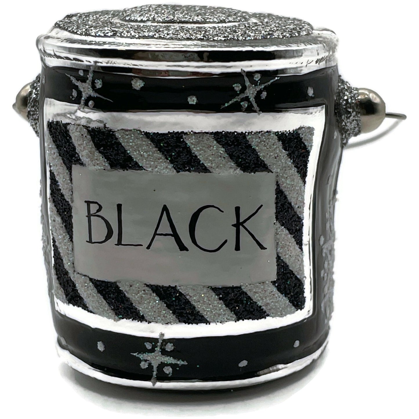 Patricia Breen Colorful Quarts Black Shiny Rim Snowflakes Christmas Ornament