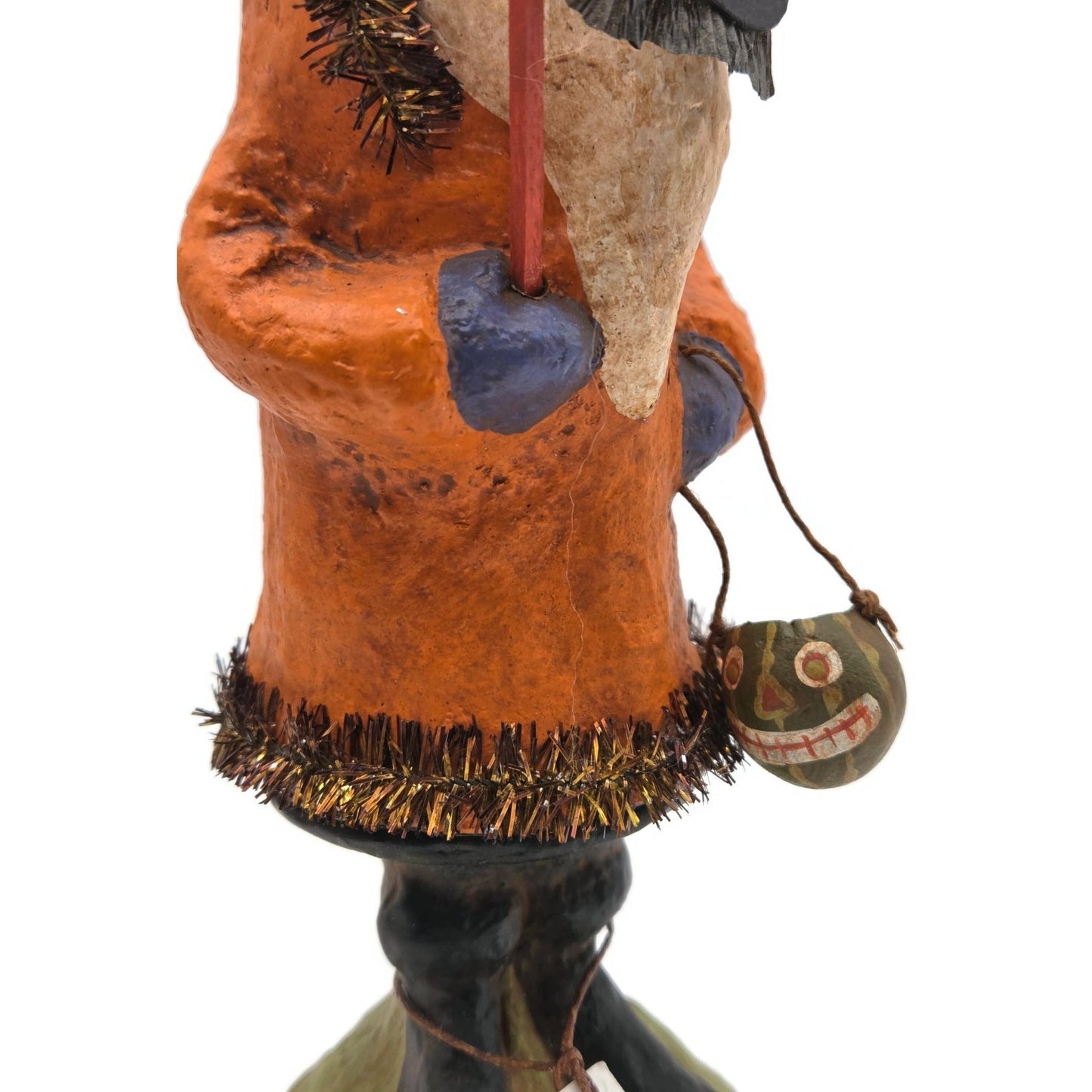 Rucus Studios Scott Smith Halloween Figure 2001 Paper Mache Santa in Orange Coat