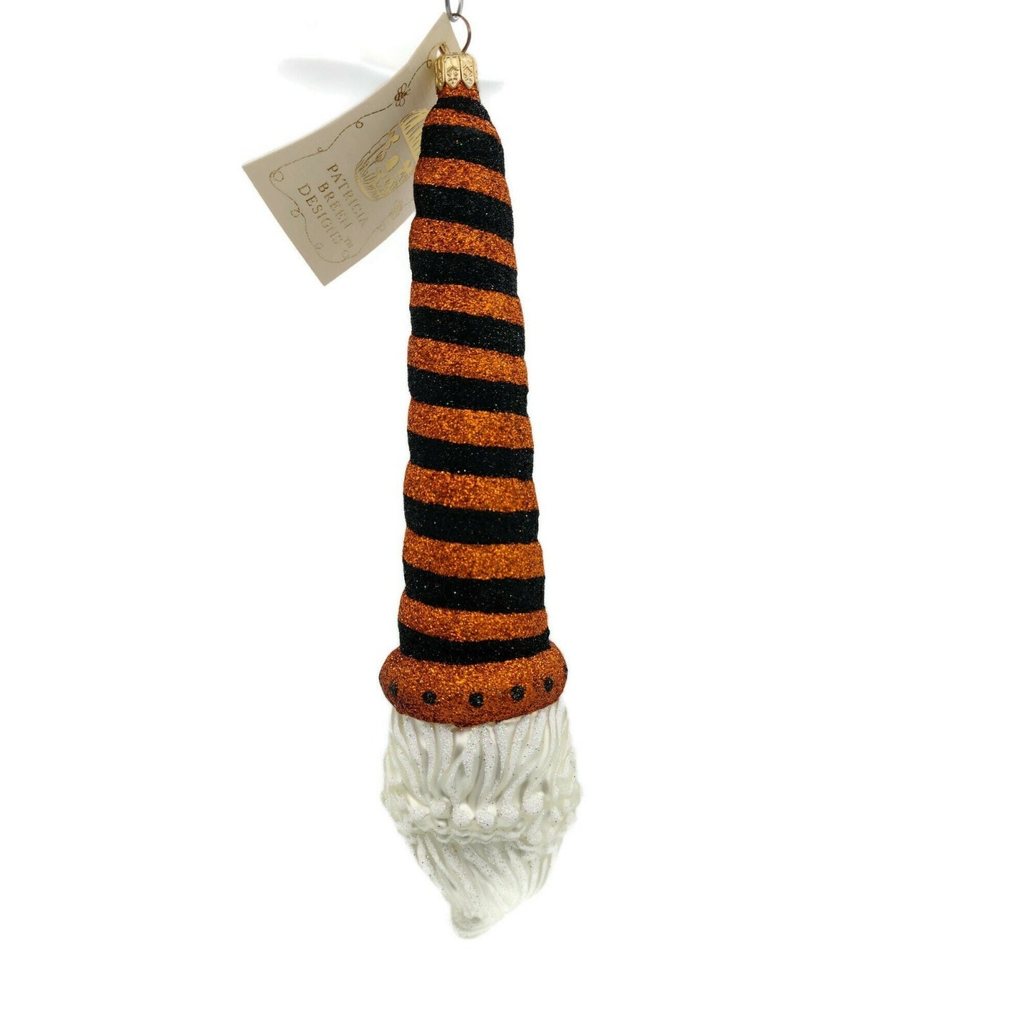 Patricia Breen Sucre Santa Halloween Black Orange Glitter Holiday Tree Ornament