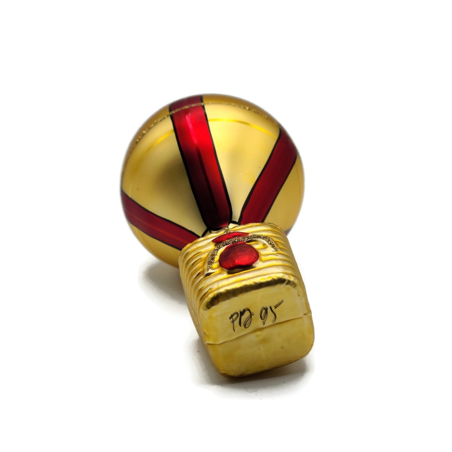 Patricia Breen Versailles Balloon Plaid Gold Christmas Holiday Tree Ornament